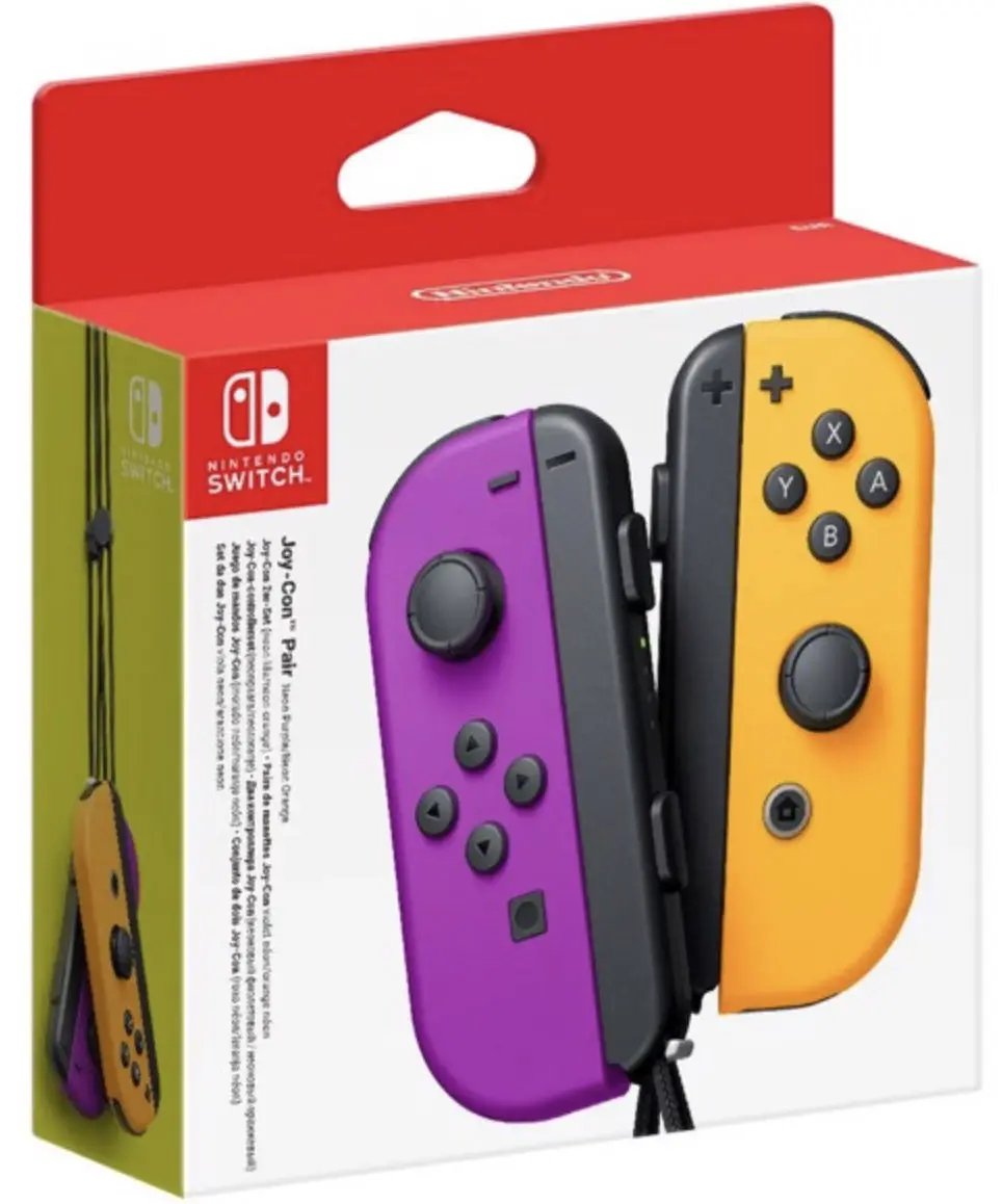 Nintendo Switch Joy Con Pair - Neon Purple and Neon Orange by Accessories