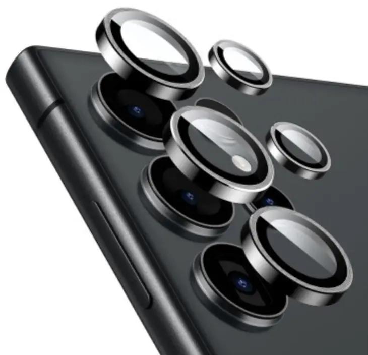 Kinglas Tempered Glass Ring Camera Lens Protector Samsung Galaxy S24 Ultra - Black by CAMERA LENS
