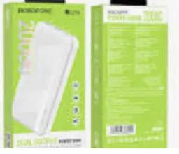 BOROFONE (BJ27A) 20000mAh Charging 4 Ports (2 USB + 1 Type +1 Micro USB) Portable Power Bank - White by POWER BANKS