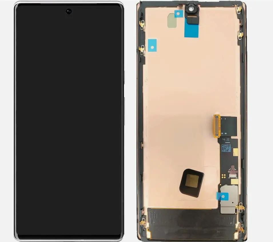 OLED Screen Replacement with Touch and Digitizer Assembly for Google Pixel 6 Pro [Black] [Full Original] [With Frame] [No Fingerprint Sensor (need old one)] by screens