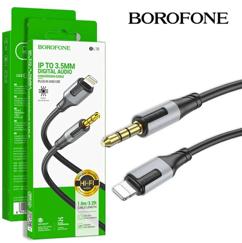 BOROFONE BL19 1M Lightning to 3.5mm Aux Audio Cable for iPhone by PHONE CABLES