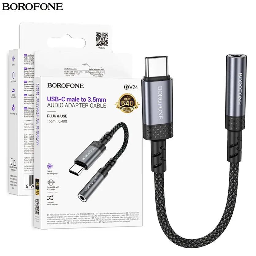 Borofone BV24 USB Type C Male to 3.5mm Digital Audio Converter Cable Adapter by PHONE CABLES