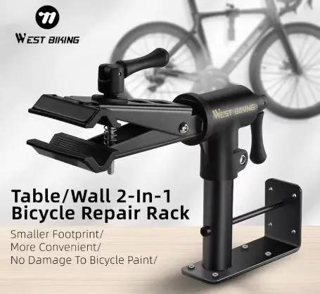 WEST BIKING Desktop Bicycle Repair Stand Indoor Wall Bike Parking Rack Maintenance Workstand Bike Display Stand Repair Tools by BIKE ACCESSORIES