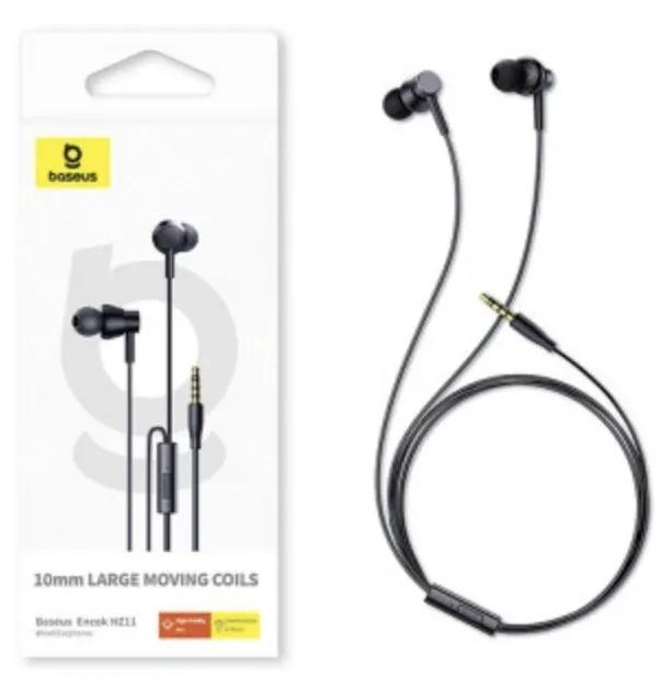 Baseus Encok HZ11 Wired 3.5mm Earphones - Black by HEADPHONES