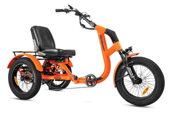 Freetan M-368X Full-Suspension Semi-Recumbent e-Trike - Orange by E-TRICYCLE