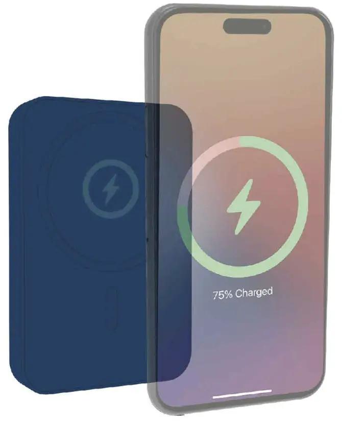 Laser 5,000mAh Magnetic Wireless PowerBank - Navy by POWER BANKS