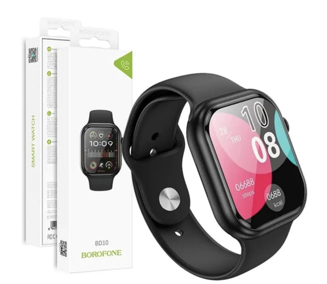 Borofone BD10 Bluetooth 5.3 2.0 inch Make Calls / Answer Sports Smart Watch - Black by WATCHES