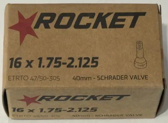 Rocket 16x1.75-2.125 40mm Schrader Valve Tube by BIKE TUBES