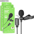 Borofone BFK11 Elegant Lavalier Clip On Microphone With Lightning Connector by HEADPHONES