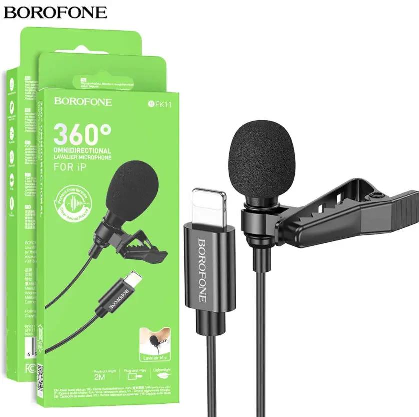 Borofone BFK11 Elegant Lavalier Clip On Microphone With Lightning Connector by HEADPHONES