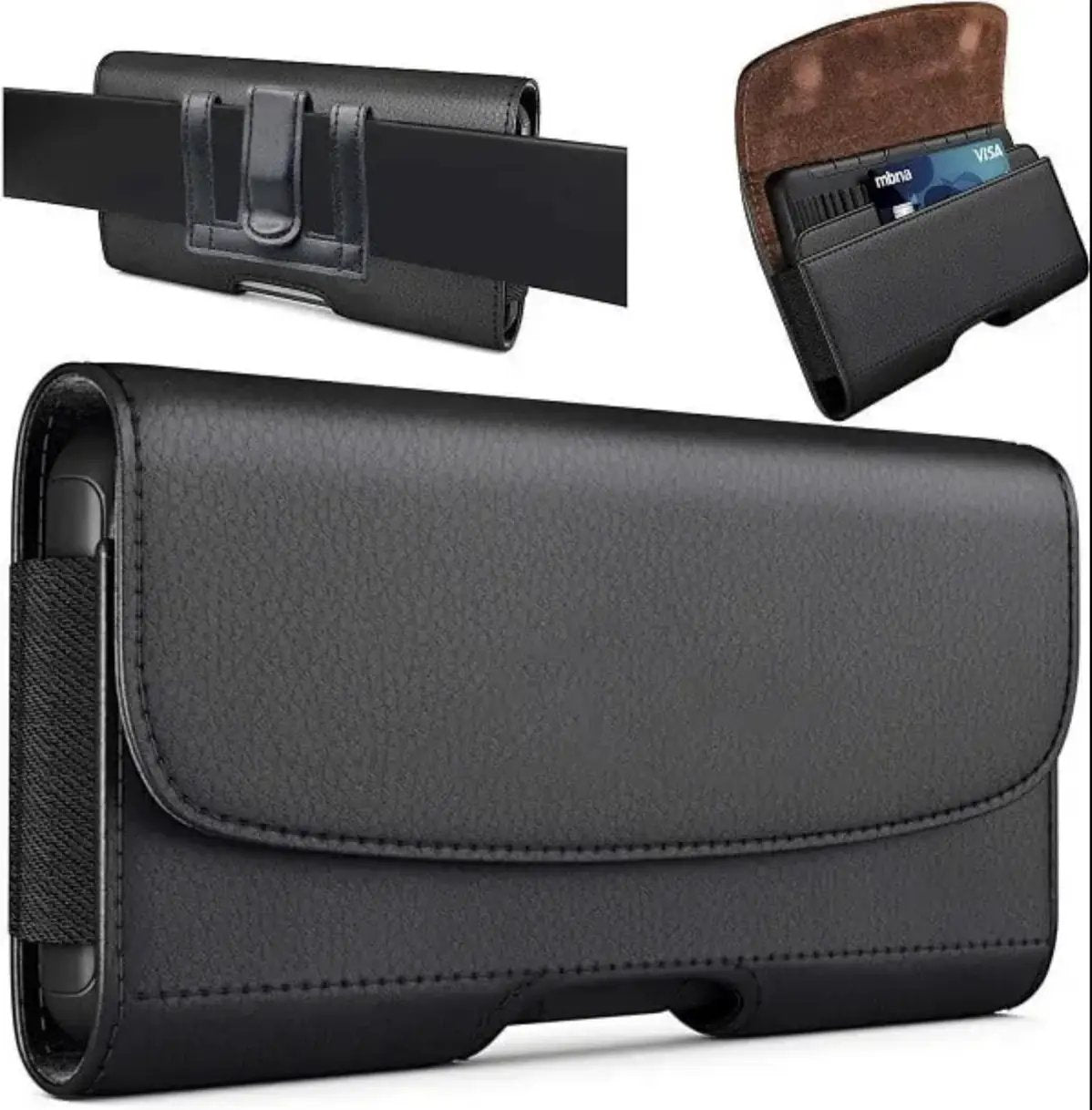 Universal Phone Wallet Case With Belt Clip XL (Up to 6.4" Devices) by WALLET PHONE CASE