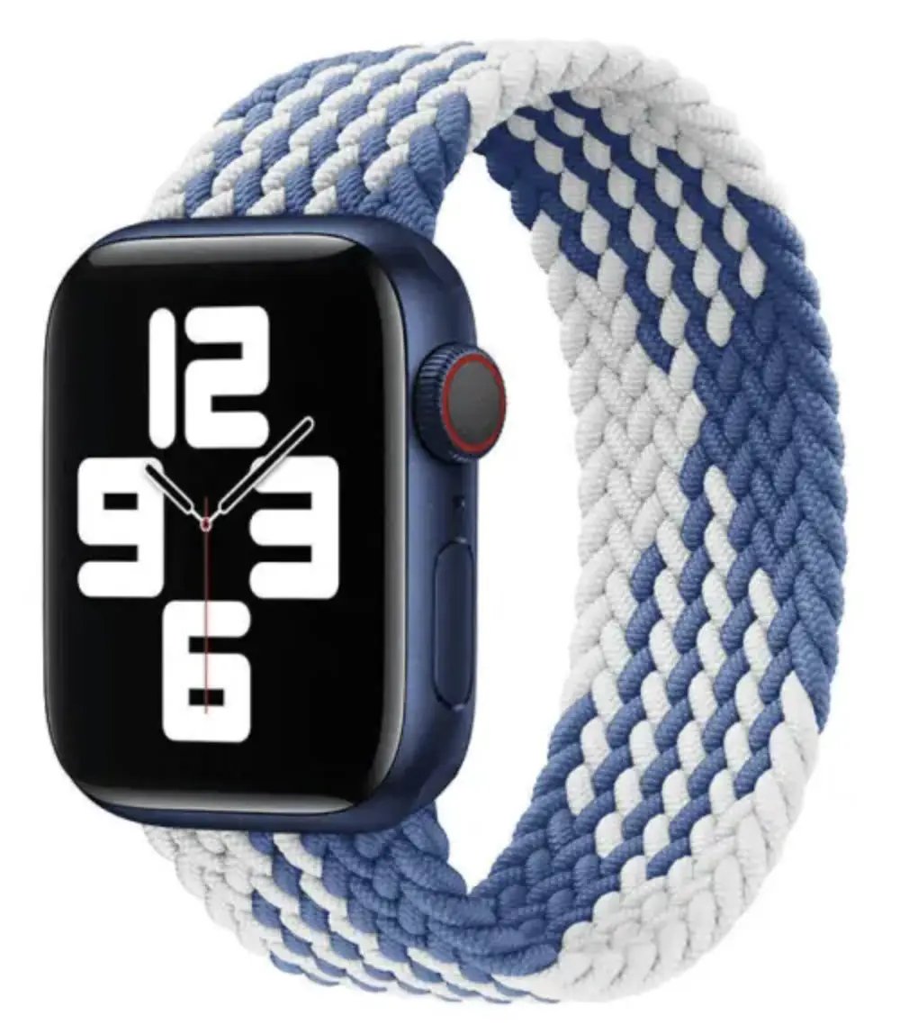 Apple Watch Stretchy Braided Nylon Fabric Loop Watch Band 38mm/40mm/41mm (Series 1 - 10) - Waves (S) by WATCH ACCESSORIES
