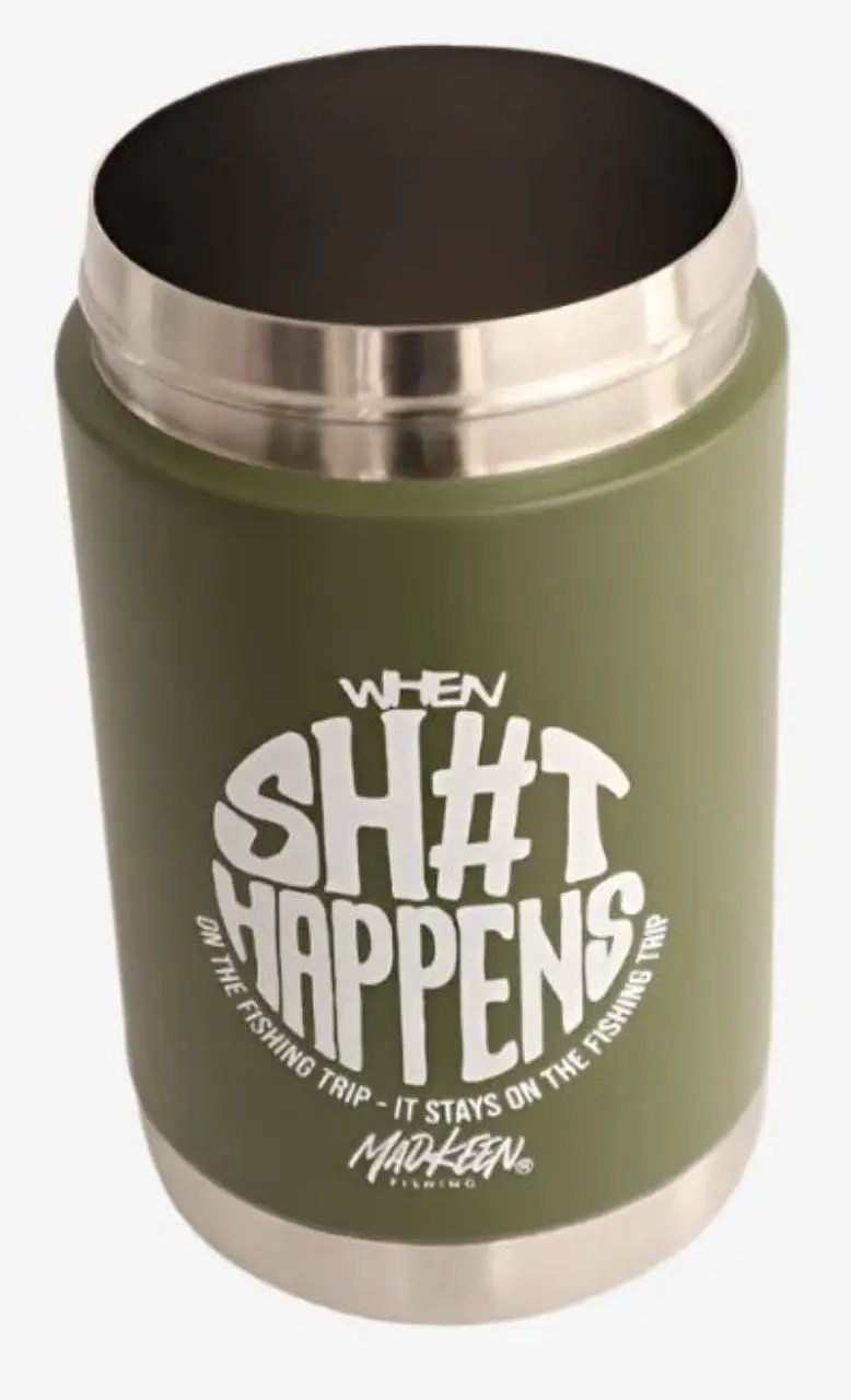 Madkeen Cracka Tinnie Sh#t Happens 14oz - Khaki by DRINKWARE