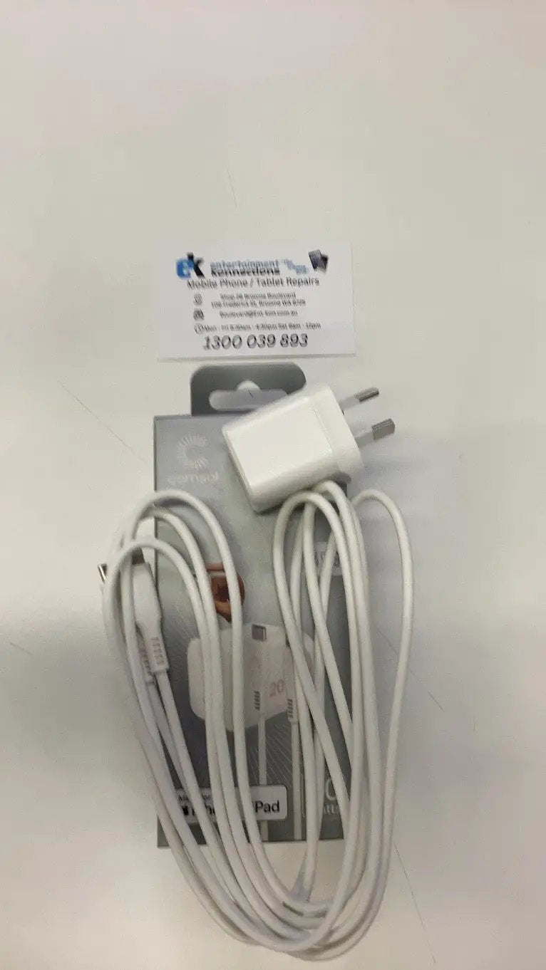 Comsol iPhone USB-C Wall Fast Charger & 2.5m USB-C to Lightning Cable Combo Pack 20W - White by PHONE CHARGERS