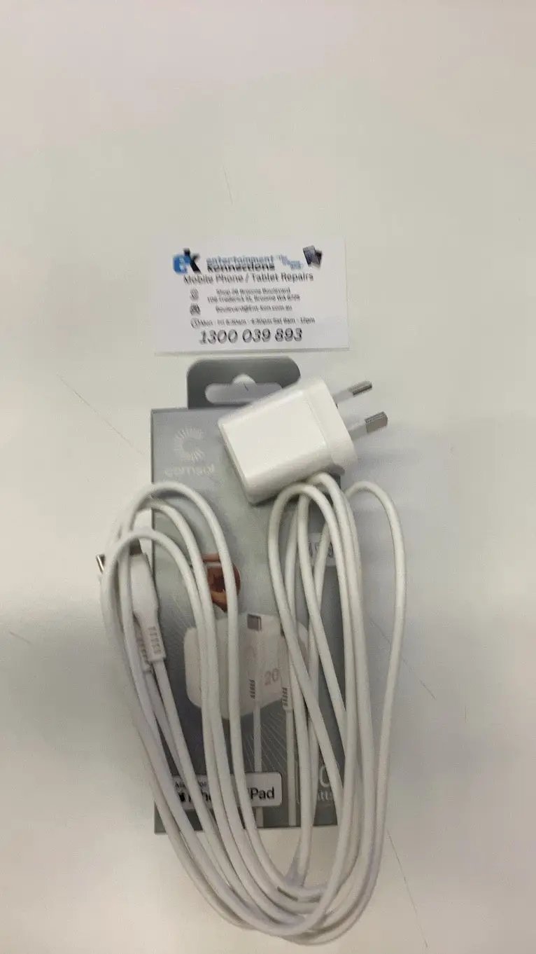 Comsol iPhone USB-C Wall Fast Charger & 2.5m USB-C to Lightning Cable Combo Pack 20W - White by PHONE CHARGERS