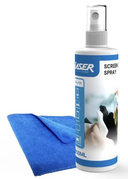 Laser 250ml Screen Cleaning Kit with Microfibre Cloth by CLEANING