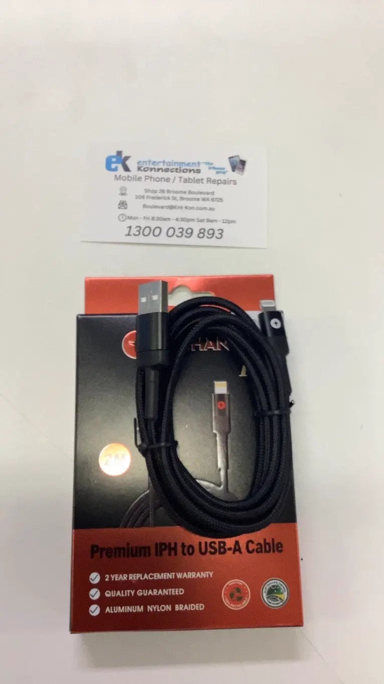 Techano Plus Premium Lightning to USB-A Cable 2M by PHONE CABLES