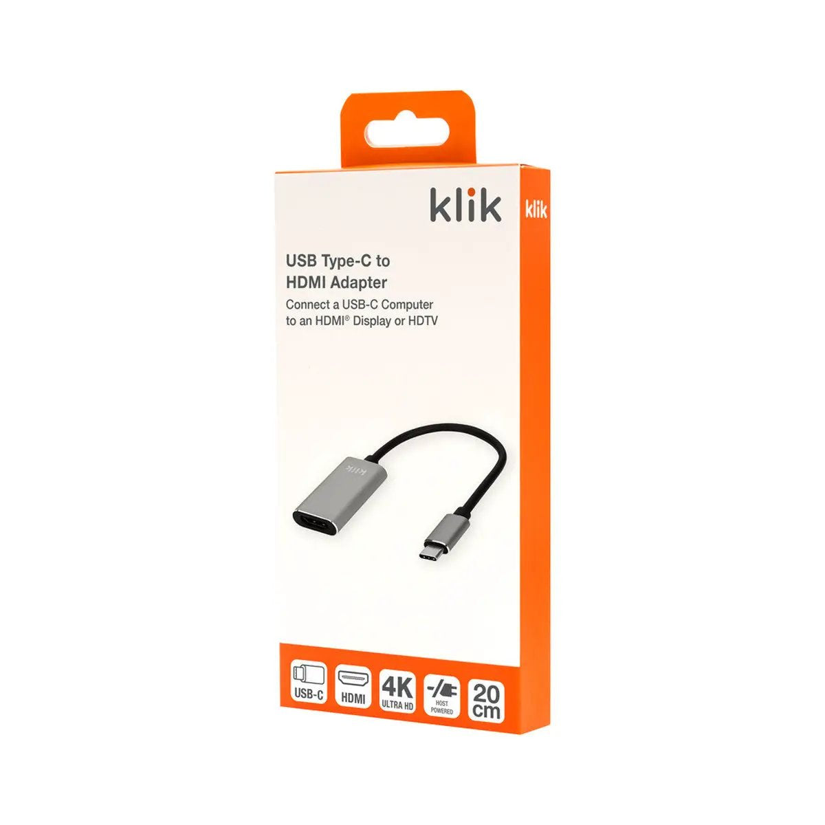 (EOL) Klik USB-C Male to HDMI Female Adapter 4K2K by ADAPTERS