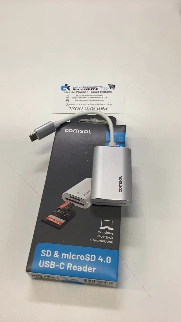 Comsol USB-C to SD and micro SD 4.0 Reader by PHONE ADAPTERS