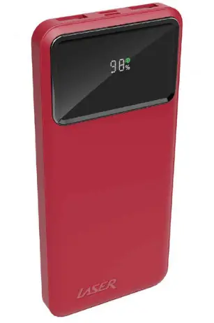 Laser 10,000mAh Powerbank 18W PD with LED Power Indicator - Red by POWER BANKS