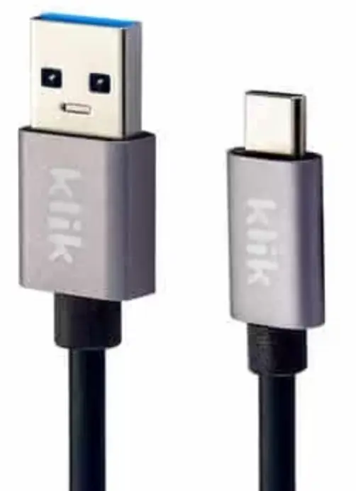 (EOL) Klik USB-A to USB-C Cable 25cm by PHONE CHARGING