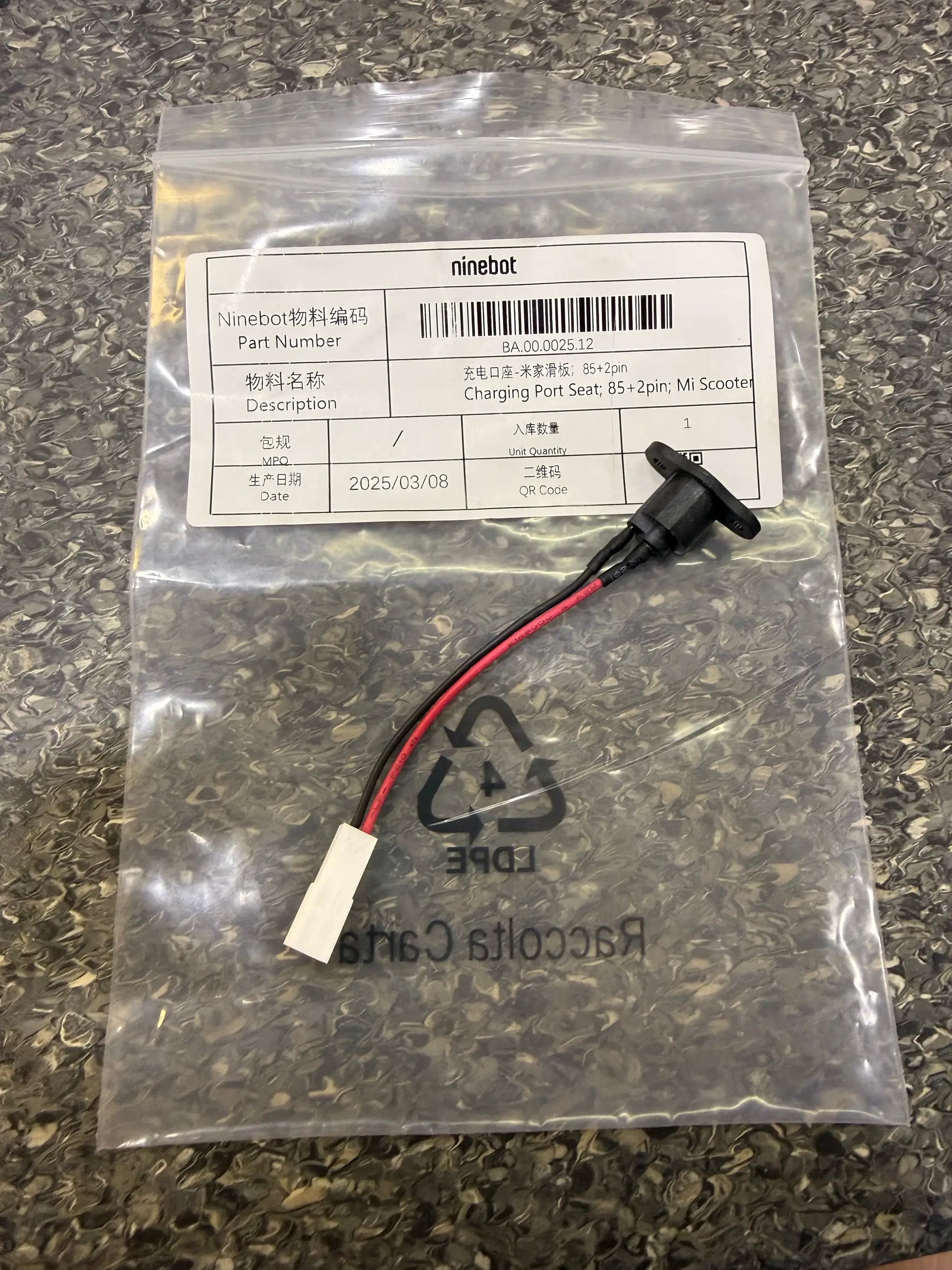 Charging Port Seat; 85+2pin; Mi Scooter by SEGWAY NINEBOT PARTS