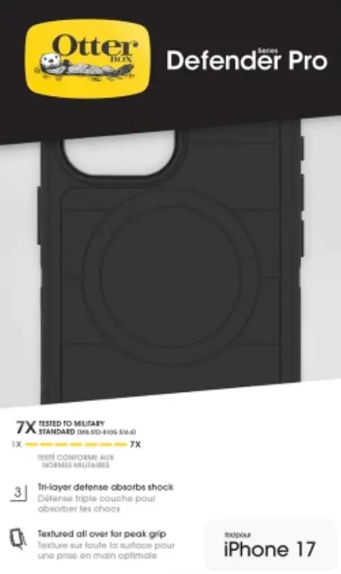 Otterbox Defender Pro Magsafe Shockproof Case Black - Iphone 17 by SHOCKPROOF PHONE CASE