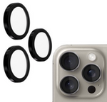 Kinglas Tempered Glass Ring Camera Lens Protector iPhone 14 Pro / iPhone 14 Pro Max / iPhone 16 Pro / iPhone 16 Pro Max - Black by CAMERA LENS