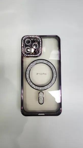 Apple iPhone 12 Pro MagSafe Diamond Rhinestone Glitter Bling Cover (Blue) by BUMPER PHONE CASE