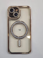Apple iPhone 14 MagSafe Diamond Rhinestone Glitter Bling (Gold) by BUMPER PHONE CASE